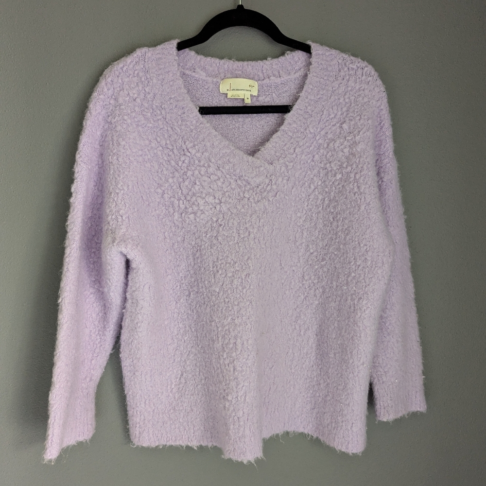 by Anthropologie Lilac Purple V-neck Sweater Women's Size XS.